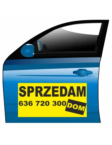 Magnes na samochód reklama magnetyczna sprzedam dom