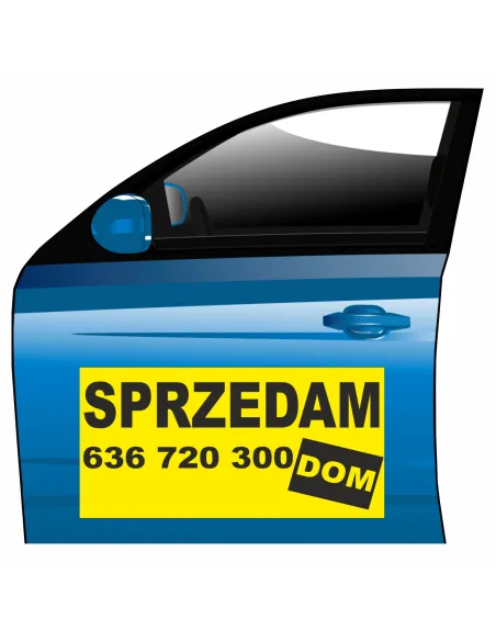 Magnes na samochód reklama magnetyczna sprzedam dom