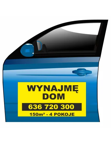 Magnes na samochód reklama magnetyczna wynajmę dom