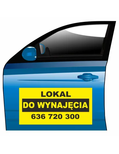 Magnes na samochód reklama magnetyczna lokal do wynajęcia