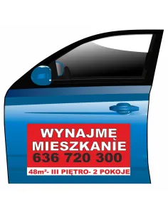 Magnes na samochód reklama magnetyczna wynajmę mieszkanie