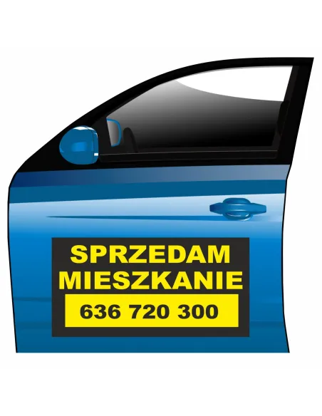 Magnes na samochód reklama magnetyczna sprzedam mieszkanie