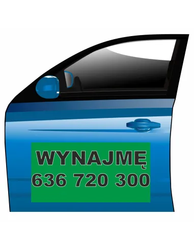 Magnes na samochód reklama magnetyczna wynajmę