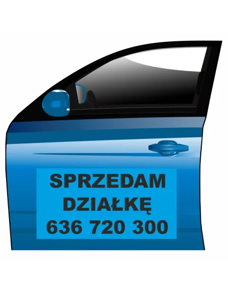 Magnes na samochód reklama magnetyczna sprzedam działkę
