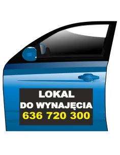Magnes na samochód reklama magnetyczna lokal do wynajęcia