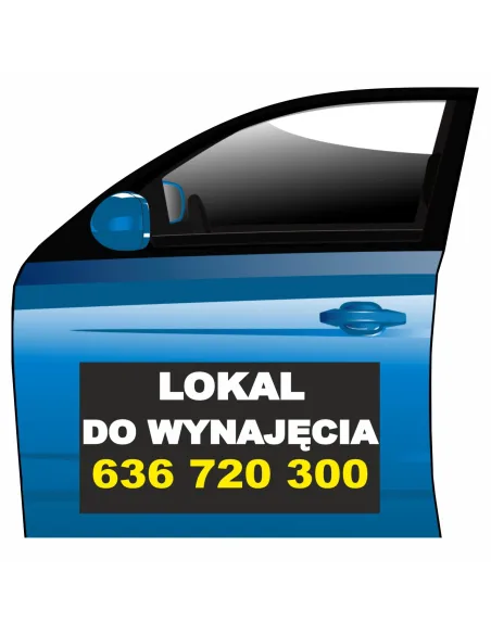 Magnes na samochód reklama magnetyczna lokal do wynajęcia