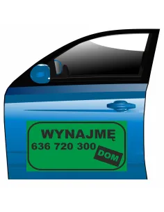 Magnes na samochód reklama magnetyczna wynajmę dom