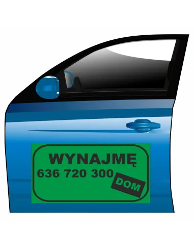 Magnes na samochód reklama magnetyczna wynajmę dom