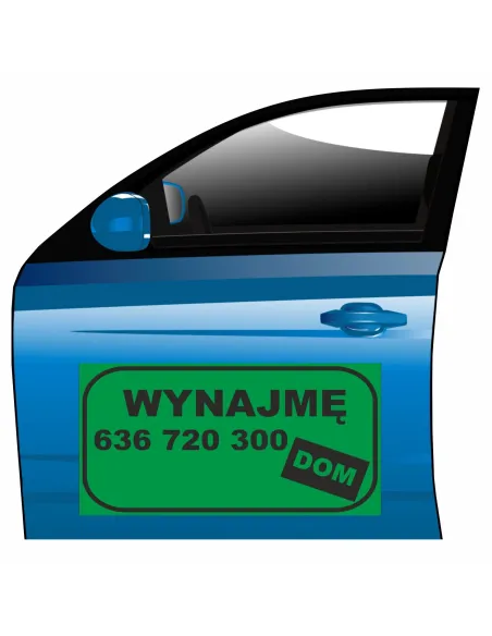 Magnes na samochód reklama magnetyczna wynajmę dom