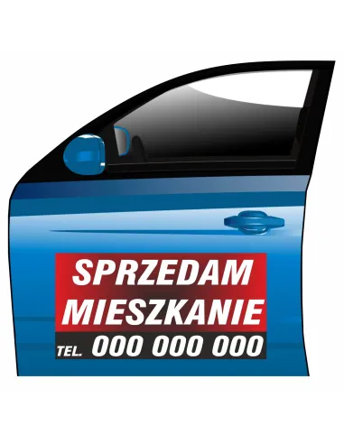 Magnes na samochód reklama magnetyczna sprzedam mieszkanie