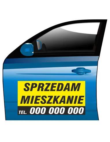 Magnes na samochód reklama magnetyczna sprzedam mieszkanie