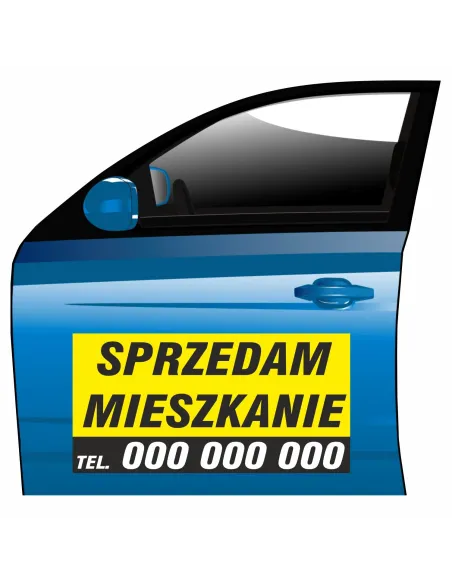 Magnes na samochód reklama magnetyczna sprzedam mieszkanie