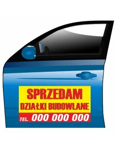 Magnes na samochód reklama magnetyczna sprzedam działki budowlane