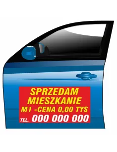 Magnes na samochód reklama magnetyczna sprzedam mieszkanie m1