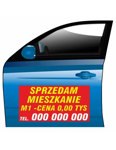 Magnes na samochód reklama magnetyczna sprzedam mieszkanie m1