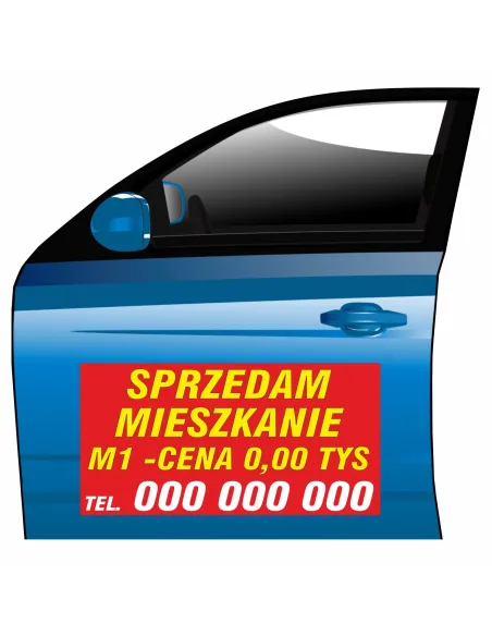 Magnes na samochód reklama magnetyczna sprzedam mieszkanie m1