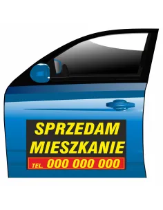 Magnes na samochód reklama magnetyczna sprzedam mieszkanie