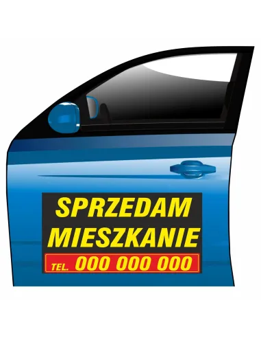 Magnes na samochód reklama magnetyczna sprzedam mieszkanie