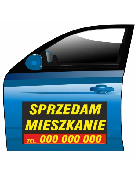 Magnes na samochód reklama magnetyczna sprzedam mieszkanie