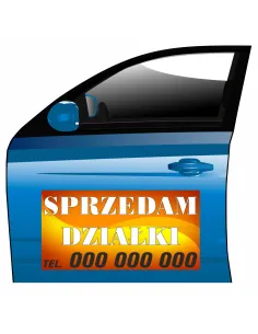 Magnes na samochód reklama magnetyczna sprzedam działki