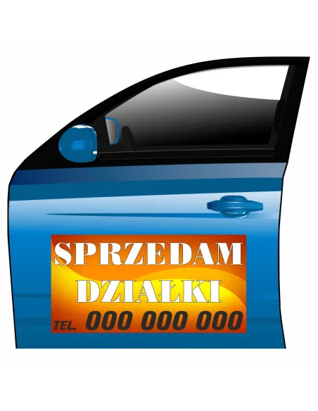 Magnes na samochód reklama magnetyczna sprzedam działki