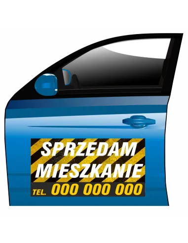 Magnes na samochód reklama magnetyczna sprzedam mieszkanie