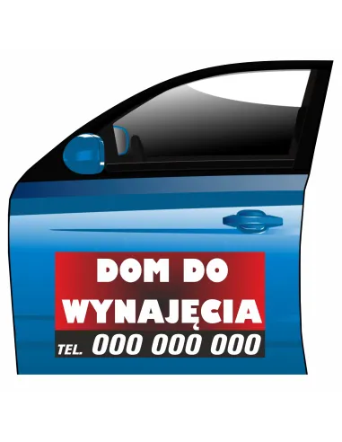 Magnes na samochód reklama magnetyczna dom do wynajęcia