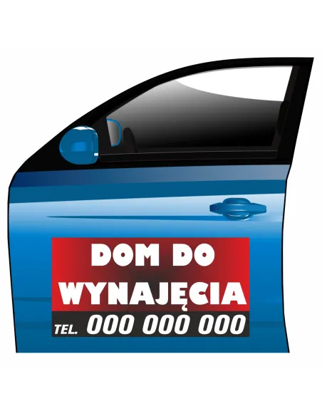 Magnes na samochód reklama magnetyczna dom do wynajęcia