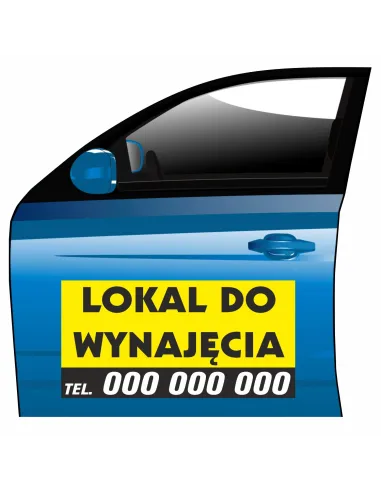 Magnes na samochód reklama magnetyczna lokal do wynajęcia