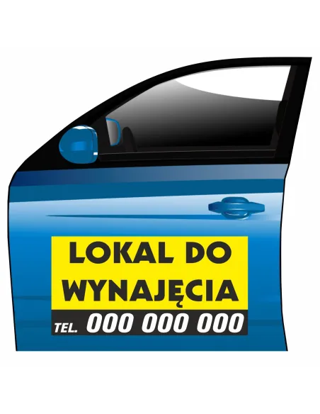Magnes na samochód reklama magnetyczna lokal do wynajęcia