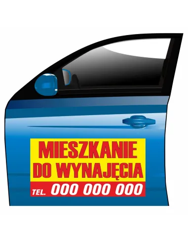 Magnes na samochód reklama magnetyczna mieszkanie do wynajęcia