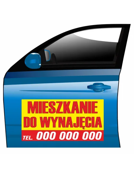 Magnes na samochód reklama magnetyczna mieszkanie do wynajęcia