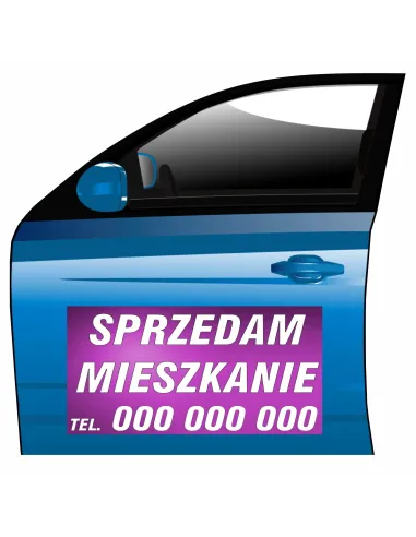 Magnes na samochód reklama magnetyczna sprzedam mieszkanie