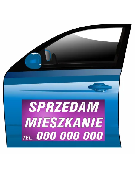 Magnes na samochód reklama magnetyczna sprzedam mieszkanie