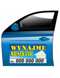 Magnes na samochód reklama magnetyczna wynajme mieszkanie