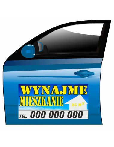 Magnes na samochód reklama magnetyczna wynajme mieszkanie