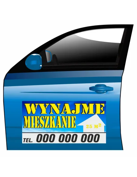 Magnes na samochód reklama magnetyczna wynajme mieszkanie