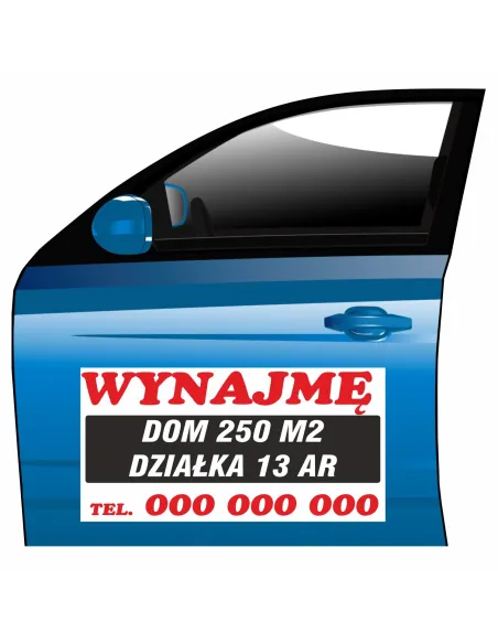 Magnes na samochód reklama magnetyczna wynajmę