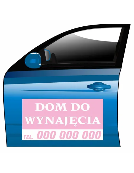Magnes na samochód reklama magnetyczna dom do wynajęcia