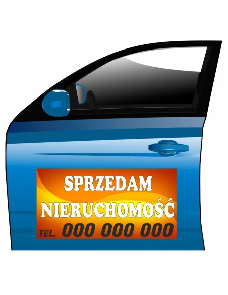 Magnes na samochód reklama magnetyczna sprzedam nieruchomość