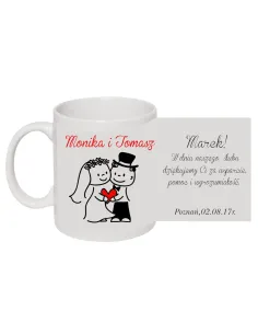 Kubek z nadrukiem prezent dla świadków na ślub