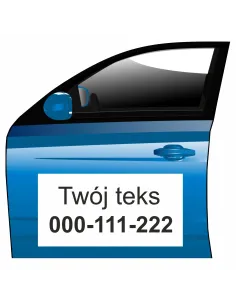 Magnes na samochód reklama magnetyczna Twój tekst