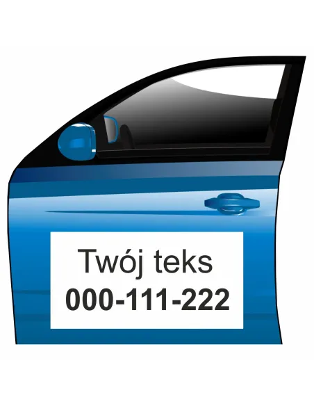 Magnes na samochód reklama magnetyczna Twój tekst