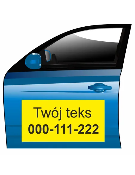 Magnes na samochód reklama magnetyczna Twój tekst