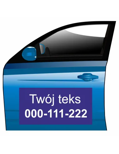 Magnes na samochód reklama magnetyczna Twój tekst