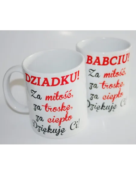 Kubek Prezent na Dzień Babci i Dziadka z nadrukiem Babciu