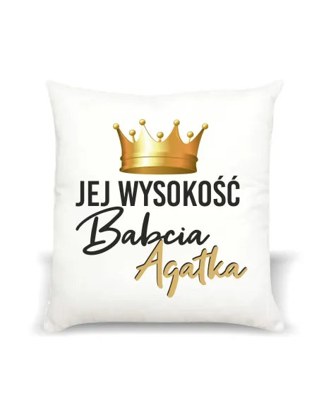 Poduszka Prezent na Dzień Babci i Dziadka z nadrukiem jej wysokość babcia imię