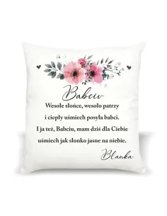 Poduszka Prezent na Dzień Babci i Dziadka z nadrukiem Babciu