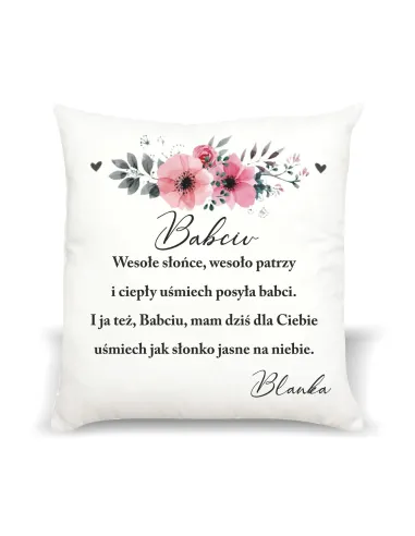 Poduszka Prezent na Dzień Babci i Dziadka z nadrukiem Babciu