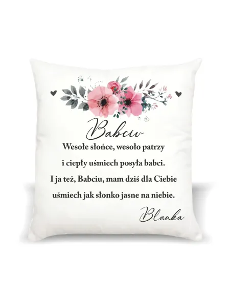Poduszka Prezent na Dzień Babci i Dziadka z nadrukiem Babciu